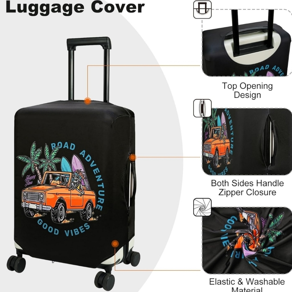 Black Road Adventure Luggage Cover - Picture 2 of 6